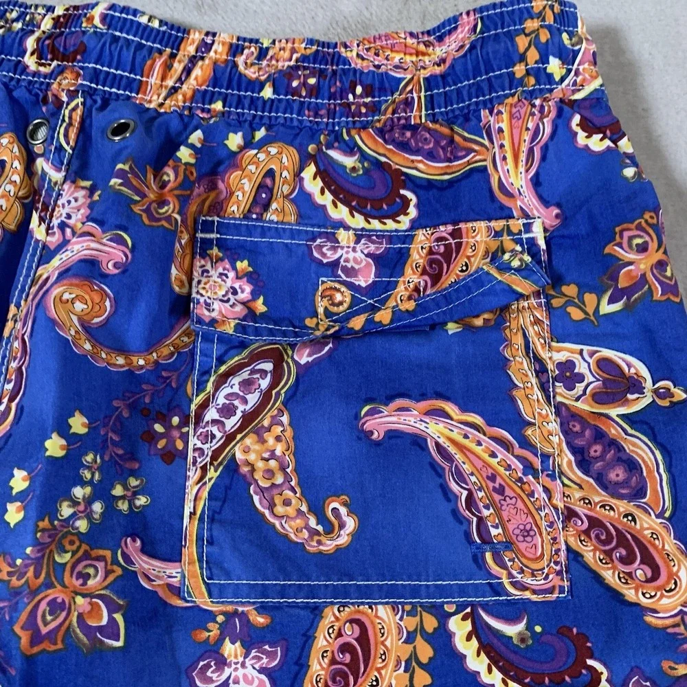 Polo Ralph Lauren Swim Trunks Mens Large Blue All Over AOP Design Mesh‎ Lining